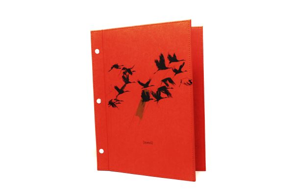 Portamenu en forro quemante – rojo – frente