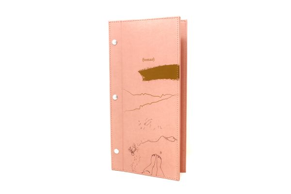 Portamenu en forro quemante – rosa – frente