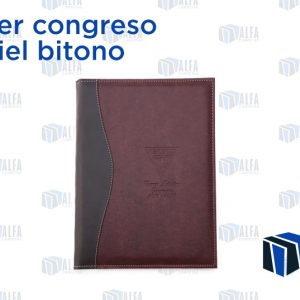 Carpeta para eventos carta cosida bi tono