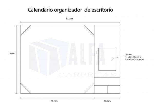 Calendario organizador diagrama